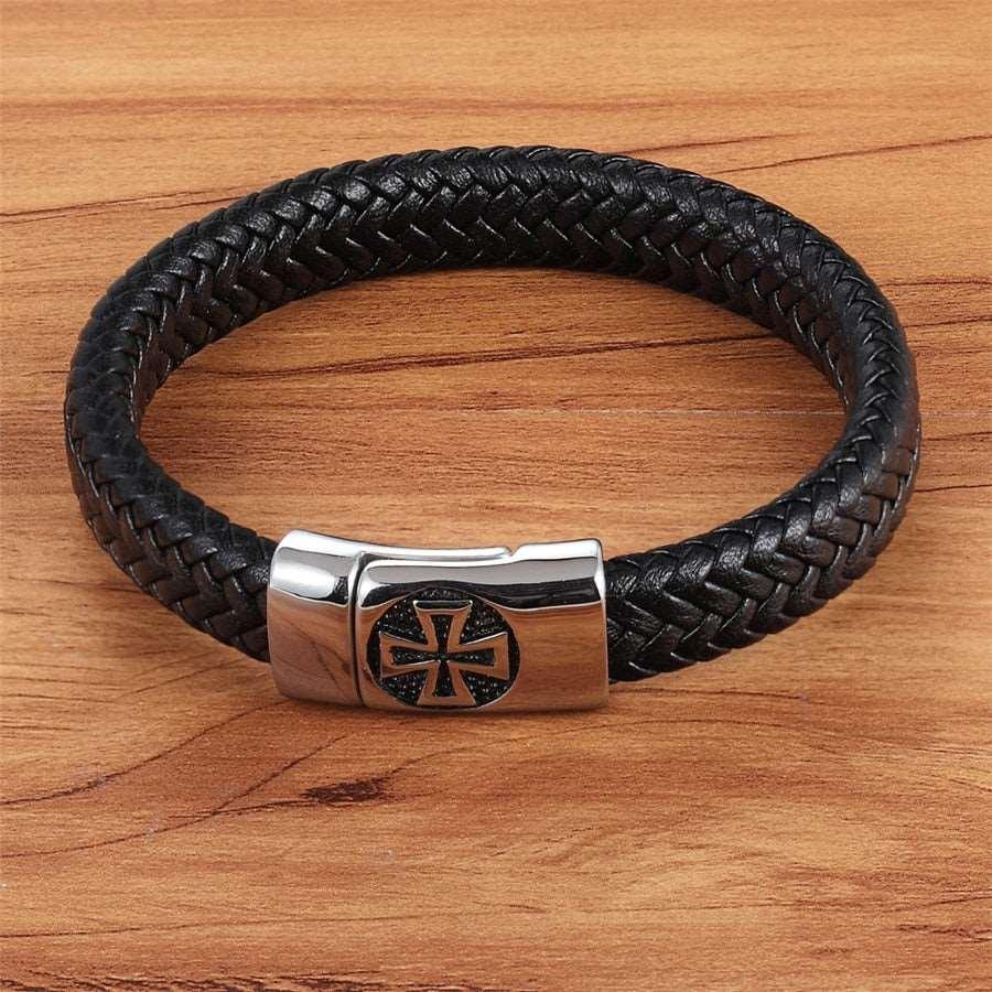 Gekreuztes Lederarmband für Herren