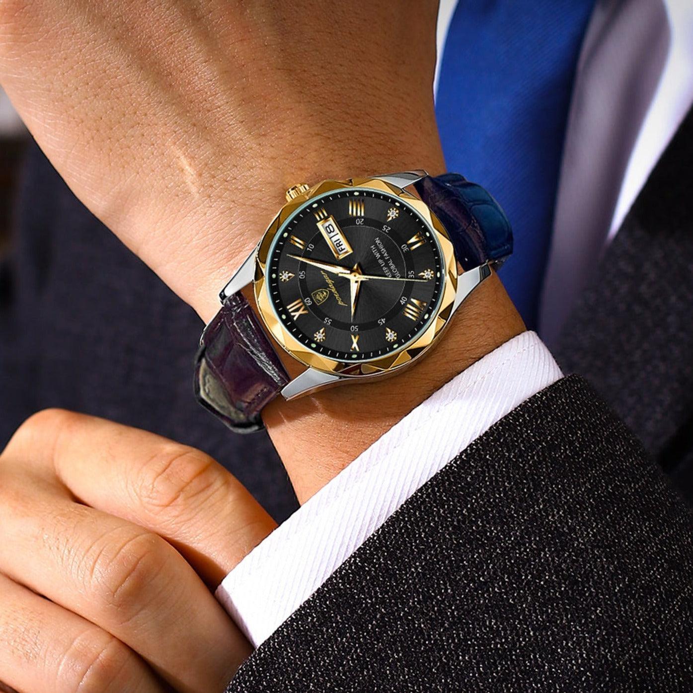 Luxus Leder Herrenuhr