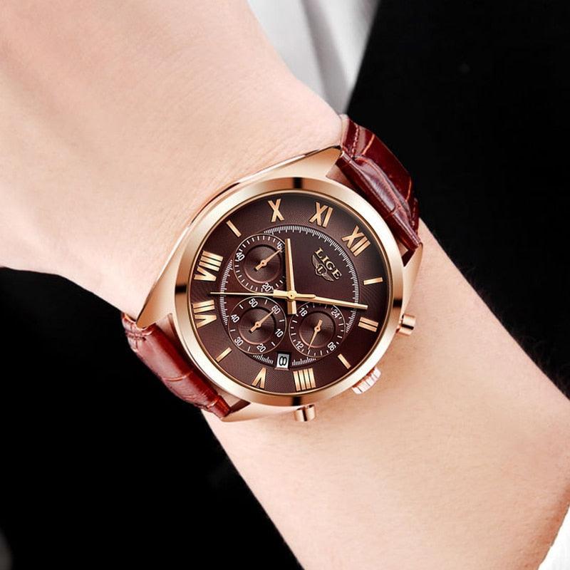 Vintage Brown Leather Men’s Watch