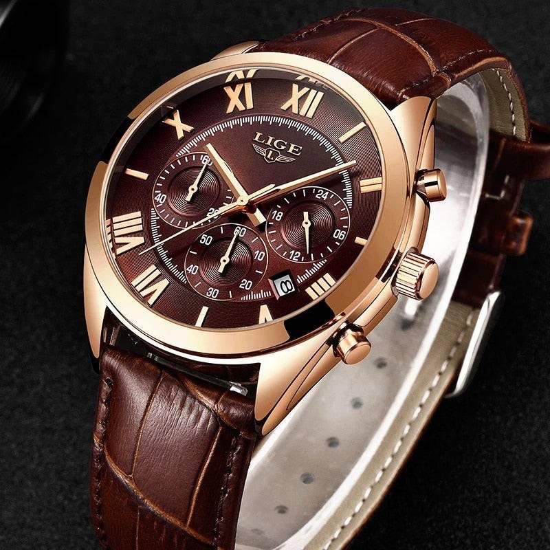 Vintage Brown Leather Men’s Watch