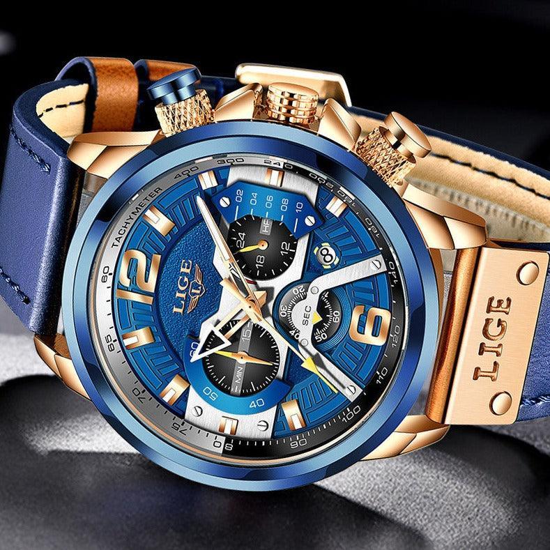 Time Luxus Leather Men’s Watch