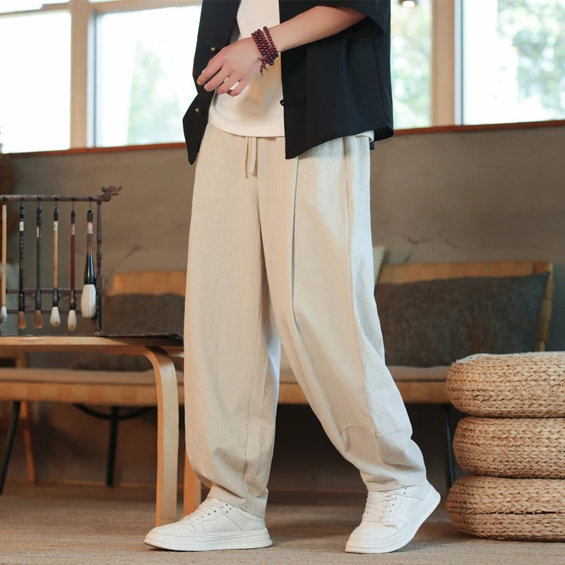 HaremEase Cotton-Linen Joggers