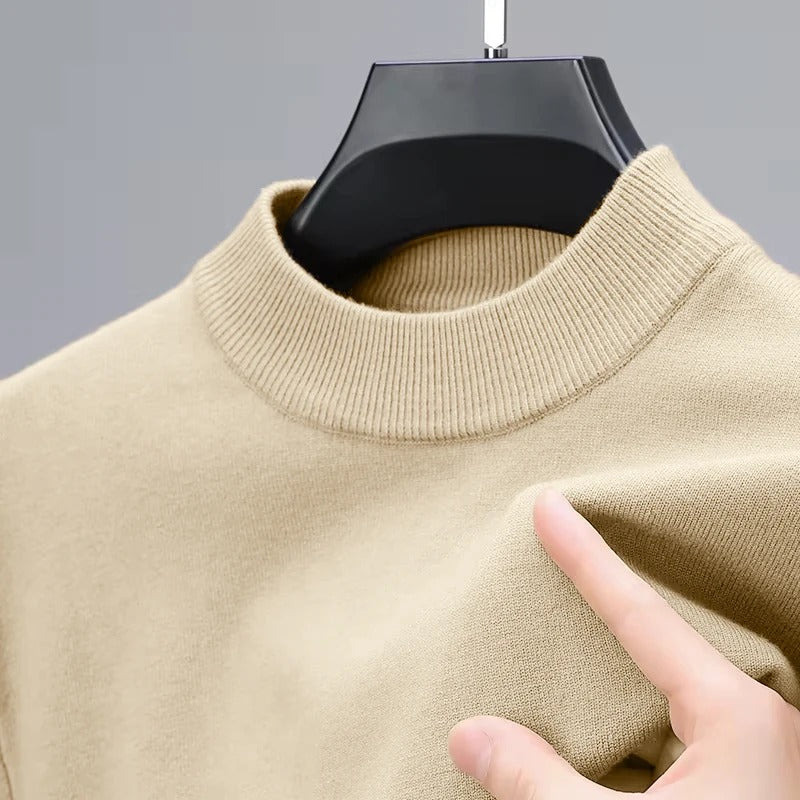 SolidRise Mock Neck Pullover