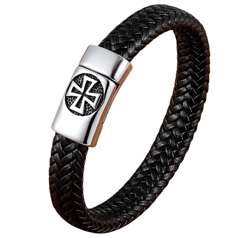 Crossed Leather Men’s Bracelet