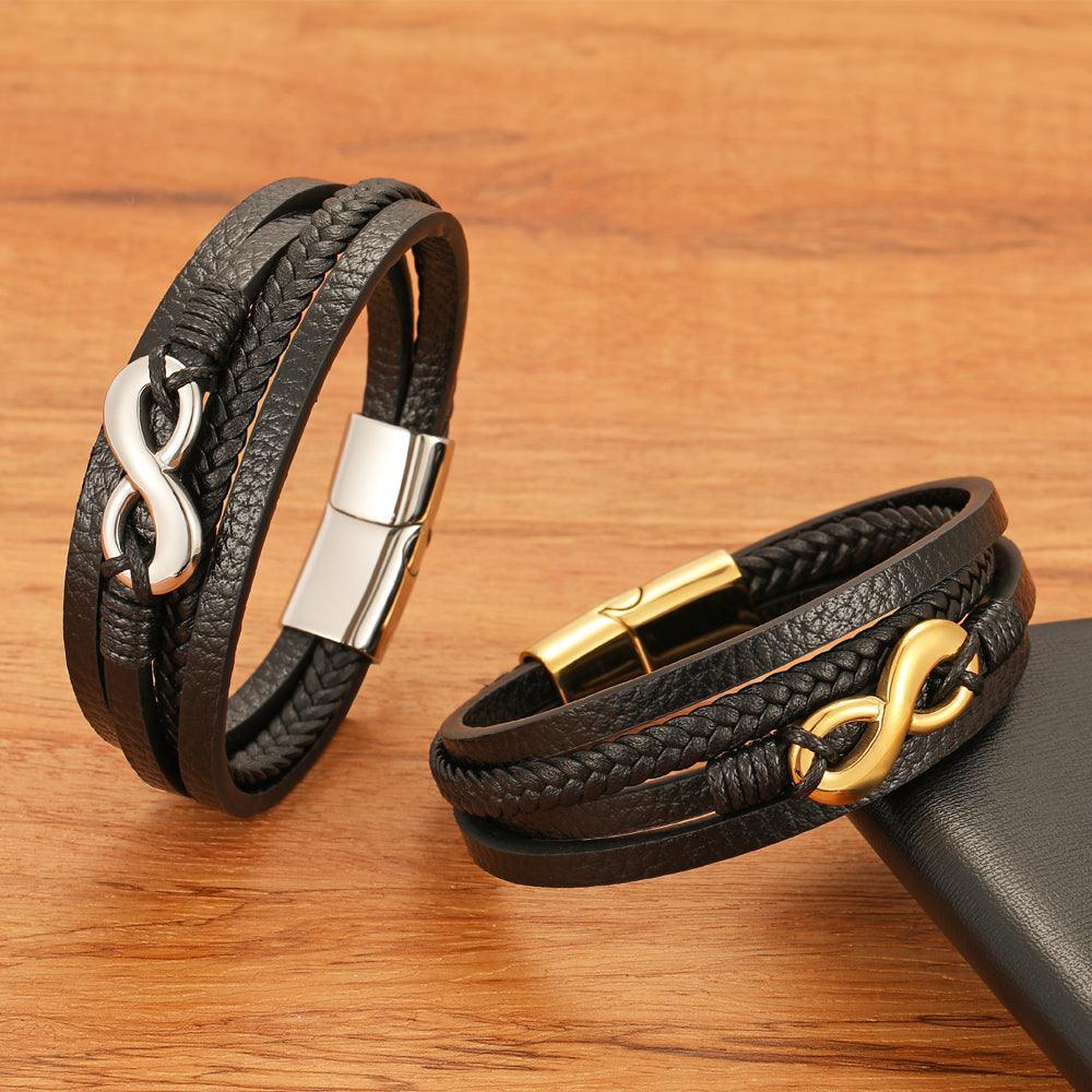 Infinity Leather Men’s Bracelet