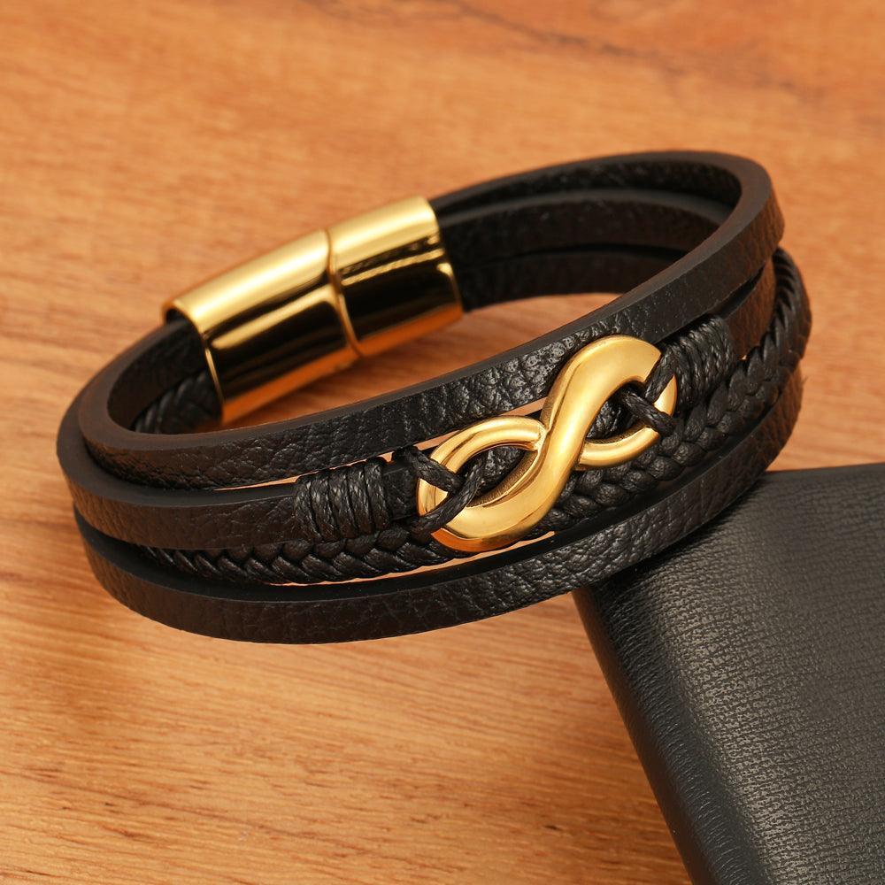 Infinity Leather Men’s Bracelet