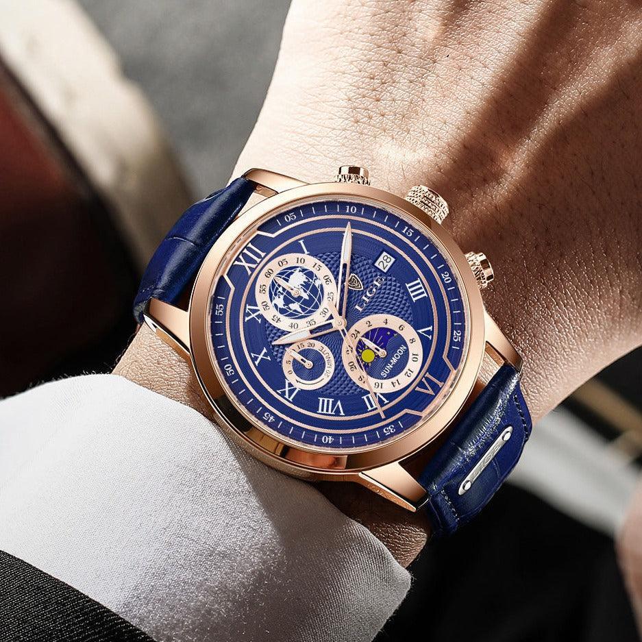 Eleven Blue Leather Men’s Watch