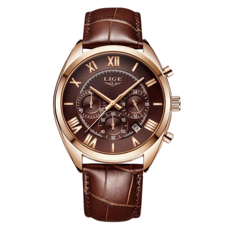 Vintage Brown Leather Men’s Watch