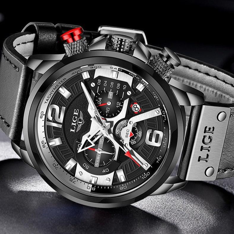 Time Luxus Leather Men’s Watch