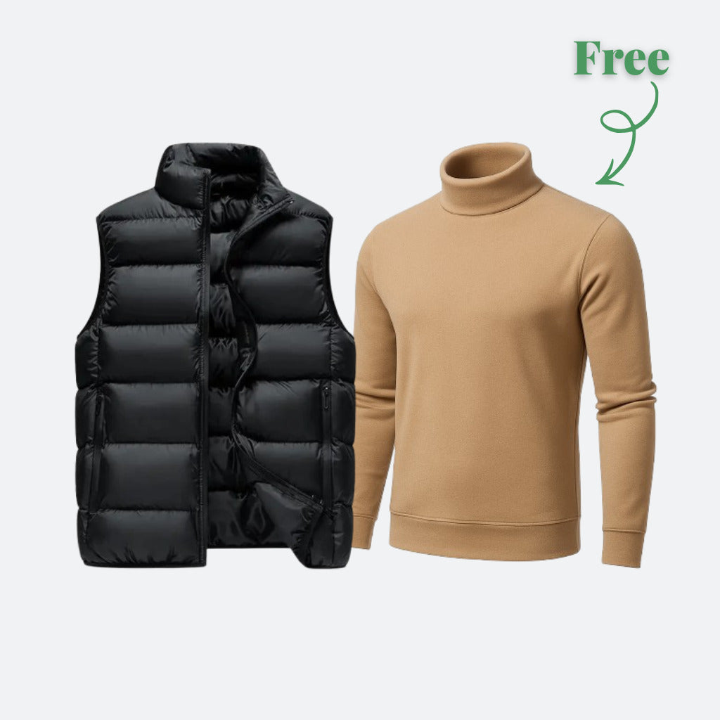 The Windsor Quilted Gilet + Turtleneck Free