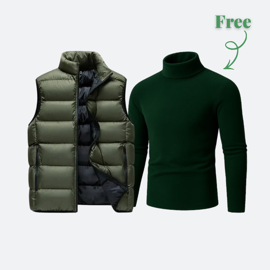 The Windsor Quilted Gilet + Turtleneck Free