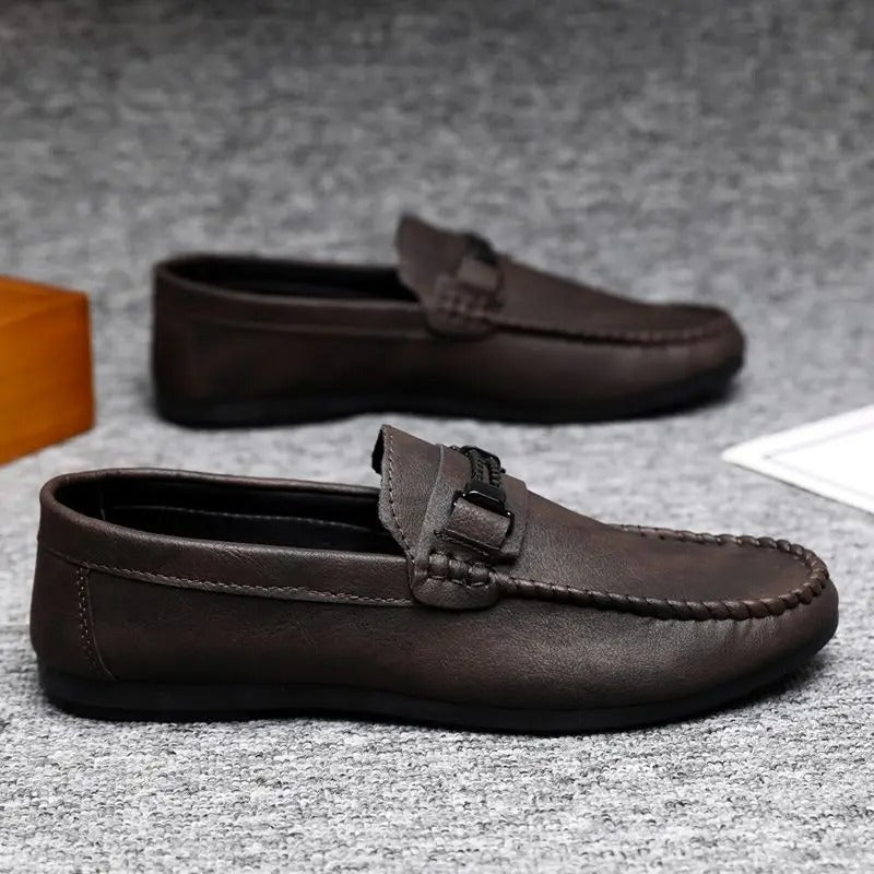 ClassicEase Black Leather Loafers