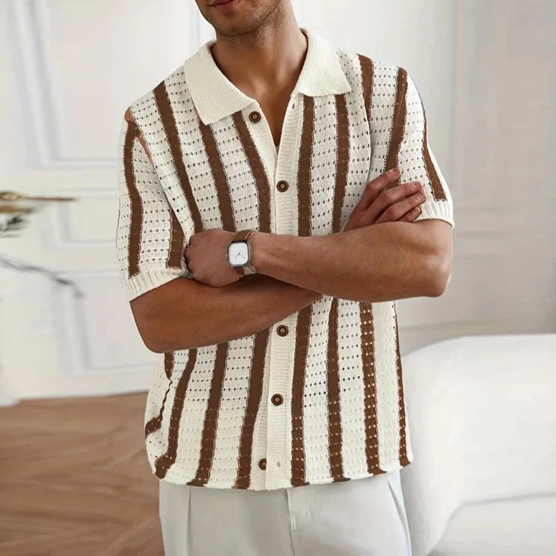 StripeLuxe Mesh PoloStripeLuxe Mesh Polo