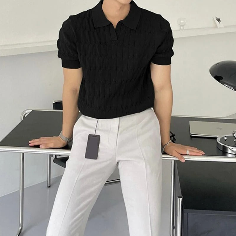 LuxeWave Jacquard Polo